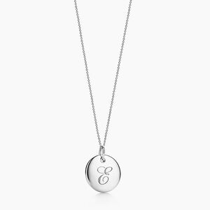 Tiffany Notes E Alphabet disc charm pendant